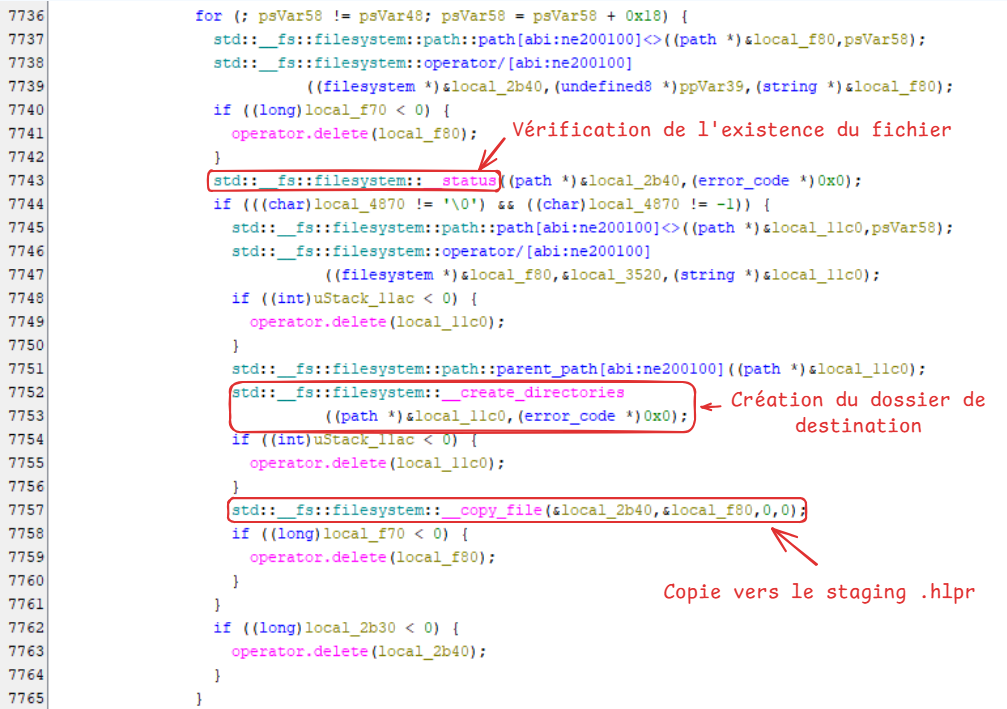 Boucle de reconstruction des chemins Application Support par navigateur