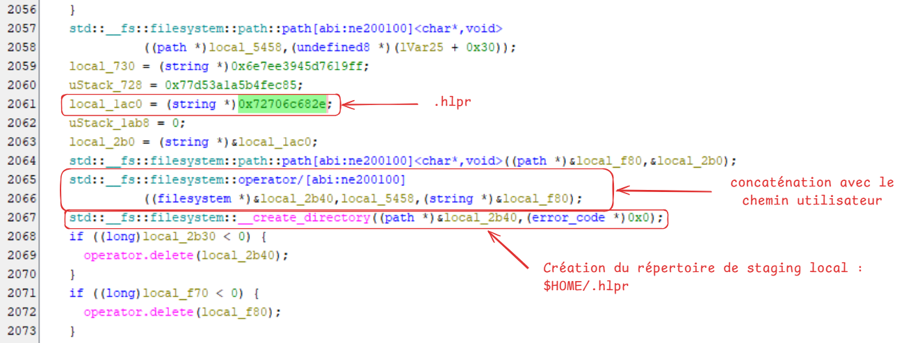 Construction du chemin ~/.hlpr dans le binaire